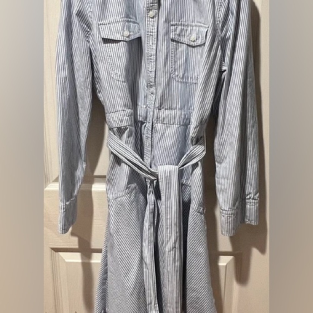 J. Crew Blue and White Striped Shirt - Picture 2 of 5